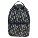 Christian Dior Trotter Canvas Backpack Jacquard Navy Silver Auth 203250SAM-13