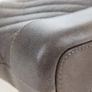 CHANEL Chain Gabriel De V Stitch Shoulder Bag Caviar Skin Gray CC Auth 203252V-11