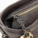 CHANEL Chain Gabriel De V Stitch Shoulder Bag Caviar Skin Gray CC Auth 203252V-16