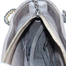 CHANEL Chain Gabriel De V Stitch Shoulder Bag Caviar Skin Gray CC Auth 203252V-21