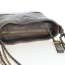 CHANEL Chain Gabriel De V Stitch Shoulder Bag Caviar Skin Gray CC Auth 203252V-6