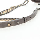 CHANEL Chain Gabriel De V Stitch Shoulder Bag Caviar Skin Gray CC Auth 203252V-8