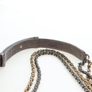 CHANEL Chain Gabriel De V Stitch Shoulder Bag Caviar Skin Gray CC Auth 203252V-9
