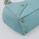 GUCCI New Jackie Hand Bag Leather Light Blue Gold 124407 Auth 203254V-11