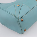 GUCCI New Jackie Hand Bag Leather Light Blue Gold 124407 Auth 203254V-13