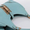GUCCI New Jackie Hand Bag Leather Light Blue Gold 124407 Auth 203254V-6