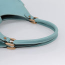 GUCCI New Jackie Hand Bag Leather Light Blue Gold 124407 Auth 203254V-7