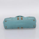 GUCCI New Jackie Hand Bag Leather Light Blue Gold 124407 Auth 203254V-9