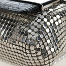 Jimmy Choo Chain Shoulder Bag Leather Sequins Silver Auth 203255M-12