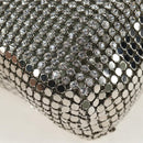 Jimmy Choo Chain Shoulder Bag Leather Sequins Silver Auth 203255M-14