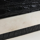 Jimmy Choo Chain Shoulder Bag Leather Sequins Silver Auth 203255M-15