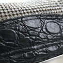 Jimmy Choo Chain Shoulder Bag Leather Sequins Silver Auth 203255M-16