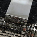 Jimmy Choo Chain Shoulder Bag Leather Sequins Silver Auth 203255M-17