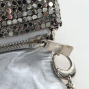 Jimmy Choo Chain Shoulder Bag Leather Sequins Silver Auth 203255M-19