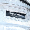 Jimmy Choo Chain Shoulder Bag Leather Sequins Silver Auth 203255M-20