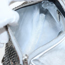 Jimmy Choo Chain Shoulder Bag Leather Sequins Silver Auth 203255M-21