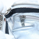 Jimmy Choo Chain Shoulder Bag Leather Sequins Silver Auth 203255M-24