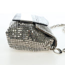 Jimmy Choo Chain Shoulder Bag Leather Sequins Silver Auth 203255M-5