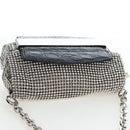 Jimmy Choo Chain Shoulder Bag Leather Sequins Silver Auth 203255M-6
