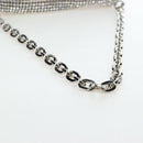Jimmy Choo Chain Shoulder Bag Leather Sequins Silver Auth 203255M-7