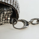 Jimmy Choo Chain Shoulder Bag Leather Sequins Silver Auth 203255M-9