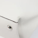 LOUIS VUITTON V Baguette GM Shoulder Bag Leather White Silver LV Auth 203256-14
