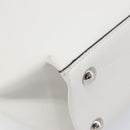 LOUIS VUITTON V Baguette GM Shoulder Bag Leather White Silver LV Auth 203256-15