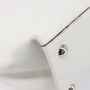 LOUIS VUITTON V Baguette GM Shoulder Bag Leather White Silver LV Auth 203256-9