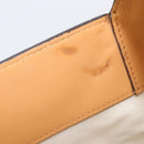 LOUIS VUITTON V Baguette GM Shoulder Bag Leather White Silver LV Auth 203256-10