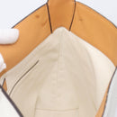 LOUIS VUITTON V Baguette GM Shoulder Bag Leather White Silver LV Auth 203256-19