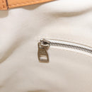 LOUIS VUITTON V Baguette GM Shoulder Bag Leather White Silver LV Auth 203256-21