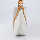 LOUIS VUITTON V Baguette GM Shoulder Bag Leather White Silver LV Auth 203256-3