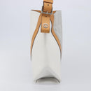 LOUIS VUITTON V Baguette GM Shoulder Bag Leather White Silver LV Auth 203256-4