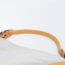 LOUIS VUITTON V Baguette GM Shoulder Bag Leather White Silver LV Auth 203256-8