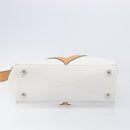LOUIS VUITTON V Baguette GM Shoulder Bag Leather White Silver LV Auth 203256-5