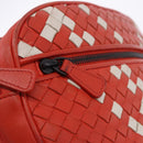 BOTTEGA VENETA INTRECCIATO Waist Bag Leather Red Auth 203258A-17