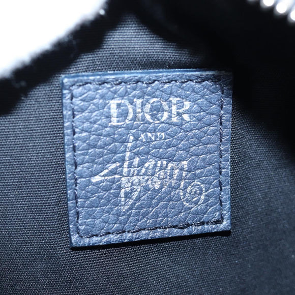 Christian Dior STUSSY Collaboration Bag Leather Navy Silver Auth 203259SAM