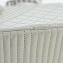 CHANEL Boy Chanel Chain Shoulder Camera Bag Lamb Skin White CC Auth 203260V-7