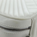 CHANEL Boy Chanel Chain Shoulder Camera Bag Lamb Skin White CC Auth 203260V-16