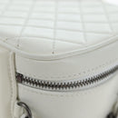 CHANEL Boy Chanel Chain Shoulder Camera Bag Lamb Skin White CC Auth 203260V-17