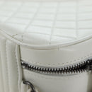 CHANEL Boy Chanel Chain Shoulder Camera Bag Lamb Skin White CC Auth 203260V-19