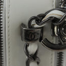 CHANEL Boy Chanel Chain Shoulder Camera Bag Lamb Skin White CC Auth 203260V-20