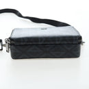 Christian Dior CD Diamond Messenger Shoulder Pouch PVC Black Silver Auth 203261V-10