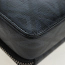 Christian Dior CD Diamond Messenger Shoulder Pouch PVC Black Silver Auth 203261V-13