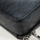 Christian Dior CD Diamond Messenger Shoulder Pouch PVC Black Silver Auth 203261V-14
