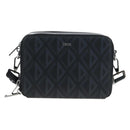 Christian Dior CD Diamond Messenger Shoulder Pouch PVC Black Silver Auth 203261V-2