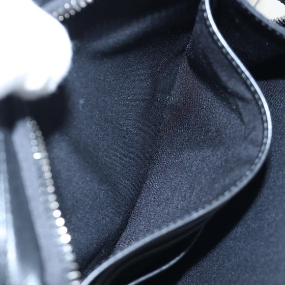 Christian Dior CD Diamond Messenger Shoulder Pouch PVC Black Silver Auth 203261V