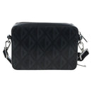 Christian Dior CD Diamond Messenger Shoulder Pouch PVC Black Silver Auth 203261V-3