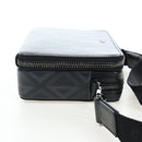 Christian Dior CD Diamond Messenger Shoulder Pouch PVC Black Silver Auth 203261V-5