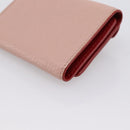 Miu Miu Trifold Wallet Leather Pink Gold Auth 203263A-10